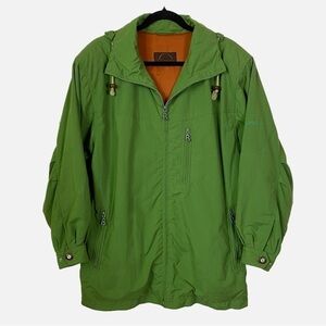 Bogner Vintage Green Casual Zip Front Jacket With Hidden Hood